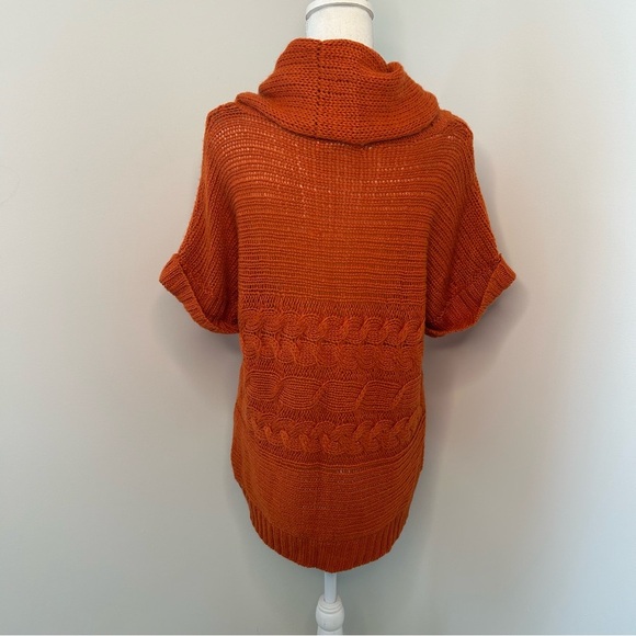 NEW Micheal Micheal Kors Alpaca blend orange cable knit cowl neck sweater large - Picture 2 of 8